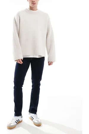 JJ – Luke – Schmal geschnittene Jeans in dunklem Indigoblau