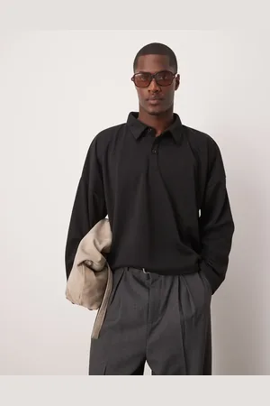 ASOS – Oversize-Oberteil aus Scuba-Stoff in mit Polokragen und überschnittenen Schultern