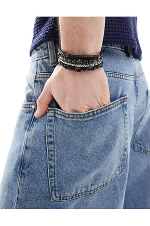 ASOS – 4er-Pack Perlenarmbänder in Schwarzweiß-Tönen