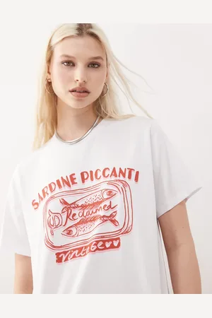 Reclaimed – Oversize-T-Shirt in mit Fischer-Print