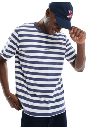 JACK & JONES – Gestreiftes Oversize-T-Shirt in und Weiß
