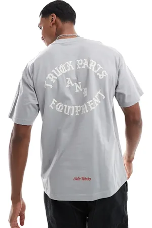 Only & Sons – Kastenförmiges T-Shirt in gewaschenem mit Rückenprint
