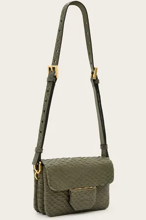 AllSaints – Jupiter Snake – Umhängetasche in Military