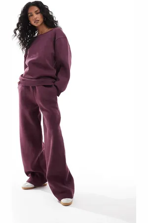 ASOS – Jogginghose in burgunderroter Acid-Waschung mit Cocoon-Bein, Kombiteil