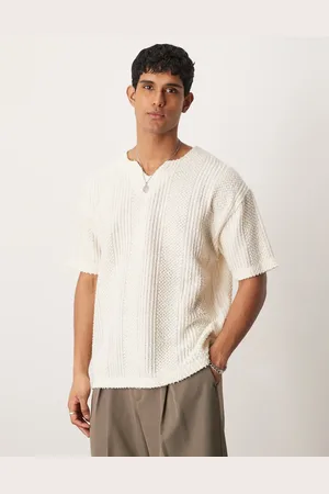 ASOS – Strukturiertes Oversize-T-Shirt in mit V-Ausschnitt