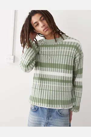 COLLUSION – gestreifter Oversize-Strickpullover