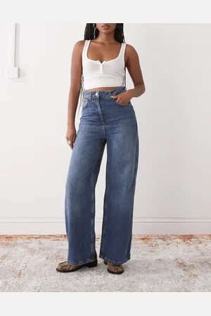 Reclaimed – Baggy Jeans in mittelblauer Westernwaschung