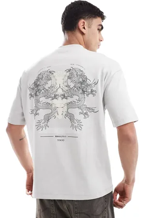 River Island – T-Shirt in mit Drachen-Print hinten