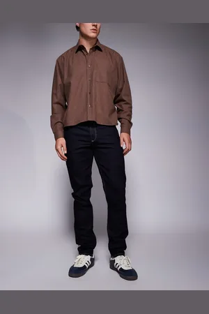 River Island – Eng geschnittene Jeans in indigoblauer Waschung