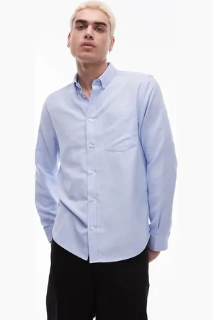Topman – Langärmliges, elegantes Hemd in Hellblau mit Struktur