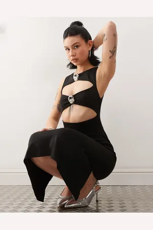 Lioness – Ärmelloses Midikleid in mit Zierausschnitten vorne und Metalldetails