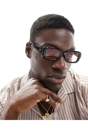 Only & Sons – Klobige, runde Sonnenbrille in Schwarz mit Gläsern