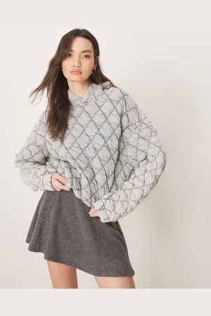 ASOS – Gesteppter Kapuzenpullover in verwaschenem