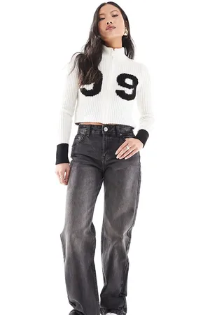 Pull&Bear Petite – Gerade geschnittene Jeans in mit mittelhohem Bund