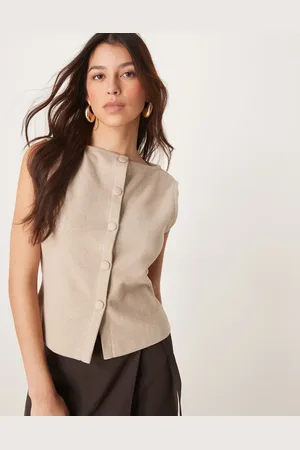 ASOS – Angeraute Weste in Creme