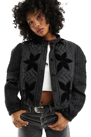 Free People – Steppjacke in mit Intarsien aus Samt
