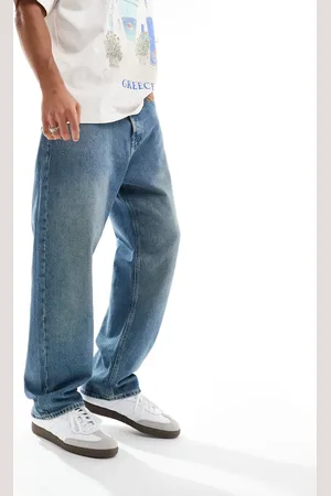JACK & JONES – Alex – Weite Jeans in mittelblauer Waschung