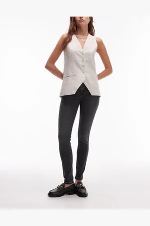 Topshop – Jamie – Skinny-Jeans in verwaschenem mit hohem Bund