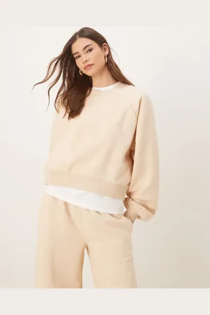 ASOS – Sweatshirt in Taupe mit Ballonärmeln, Kombiteil
