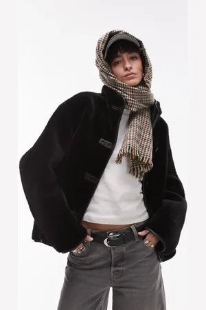 MANGO – Jacke aus Lammfellimitat in mit Stehkragen