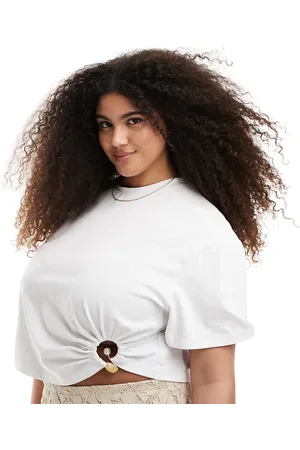 4th & Reckless – Cropped T-Shirt in mit perlenbesetztem Ringdetail