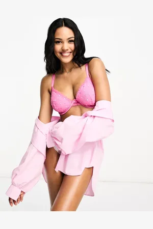 ASOS – Fuller Bust – Francine – BH für die größere Brust in mit Stickerei, tiefem Ausschnitt und Schleifen