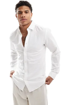 Only & Sons – Langärmliges Slim-Fit-Hemd aus Leinenmix in