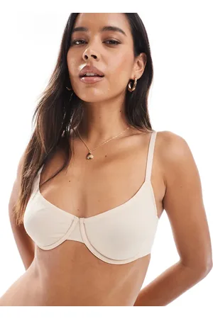 Dorina – NOA – Unwattierter Bügel-BH in Beige mit tiefem Ausschnitt