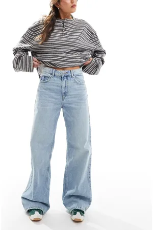 Pull&Bear – Jeans in Hellblau mit weitem Bein
