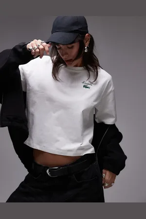 Lacoste – Kurzes Oversize-T-Shirt in mit Logoprint