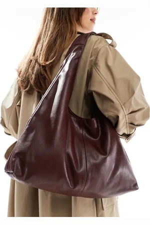 Pull&Bear – Weiche City-Tasche in Burgunderrot