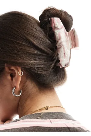 Pieces® – Große Haarklammer in marmoriertem Rosa und