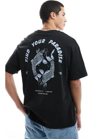 JACK & JONES – T-Shirt in mit extremem Oversize-Schnitt und Koi-Rückenprint