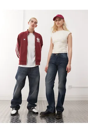 Cheap Monday – Anti – Gerade geschnittene Unisex-Jeans ohne Stretch in blauer Vintage-Waschung