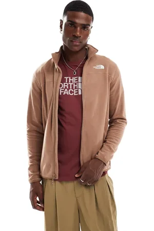 The North Face – 100 Glacier – Fleece-Jacke in Milchkaffeebraun mit Reißverschluss