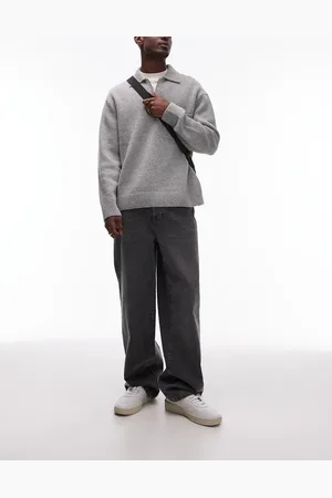 Topman – Baggy-Jeans in verwaschenem Schwarz