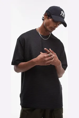 Topman – Elegantes, geripptes Oversize-T-Shirt in