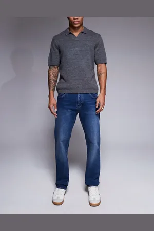 Armani Exchange – Schmale Jeans in mittelblauer Waschung