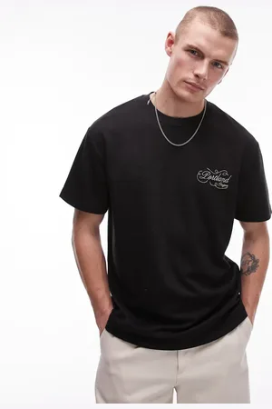 Topman – Strukturiertes Oversize-T-Shirt in Anthrazit mit Stickerei