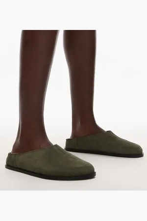 Topshop – Abbie – Mules aus Wildleder in Khaki