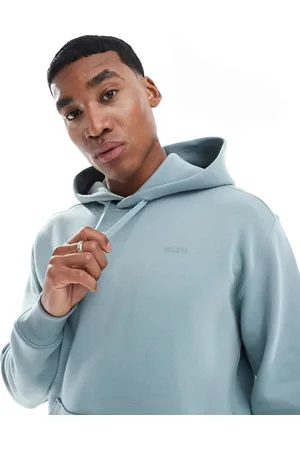 Hollister – Kapuzenpullover in Hellblau mit Logo