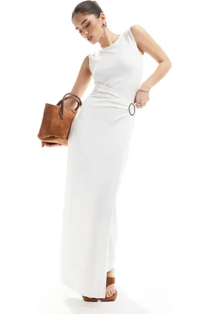 4th & Reckless – Ärmelloses Maxikleid in mit Drapierung und Ringverzierung