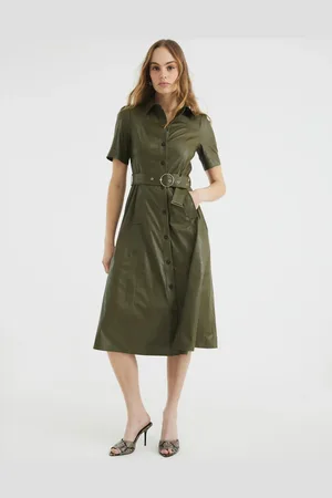 River Island – Midikleid aus Kunstleder in