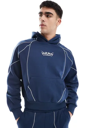 Bershka – Kapuzenpullover in mit Paspelierung, Kombiteil