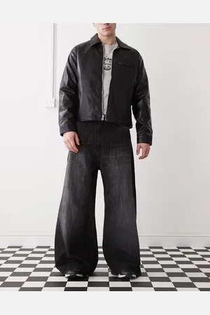 Cheap Monday – Rad – Skater-Jeans in schwarzer Streifenwaschung mit superweitem Bein