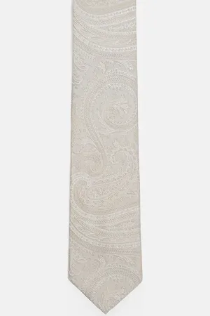 ASOS – Krawatte in neutralem Farbton mit Paisley-Muster