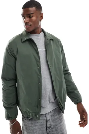 New Look – Wattierte Trainingsjacke in dunklem Khaki