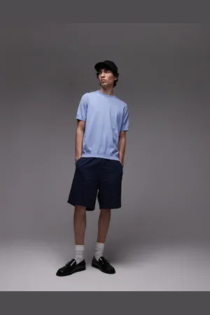 MANGO – Oversize-T-Shirt in Hellblau mit überschnittenen Schultern