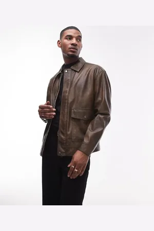 Topman – Jacke aus Kunstleder in mit Fronttaschen
