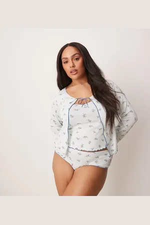 ASOS ASOS DESIGN Curve – Freya – Cardigan aus Pointelle in geblümt